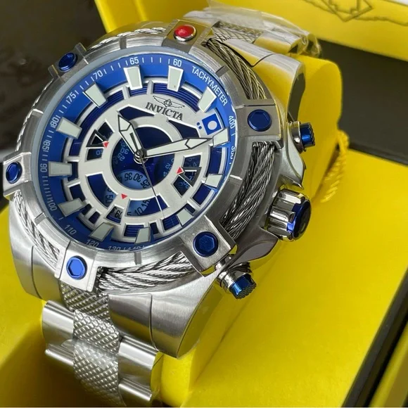 Invicta Silver and Blue Men's Watch